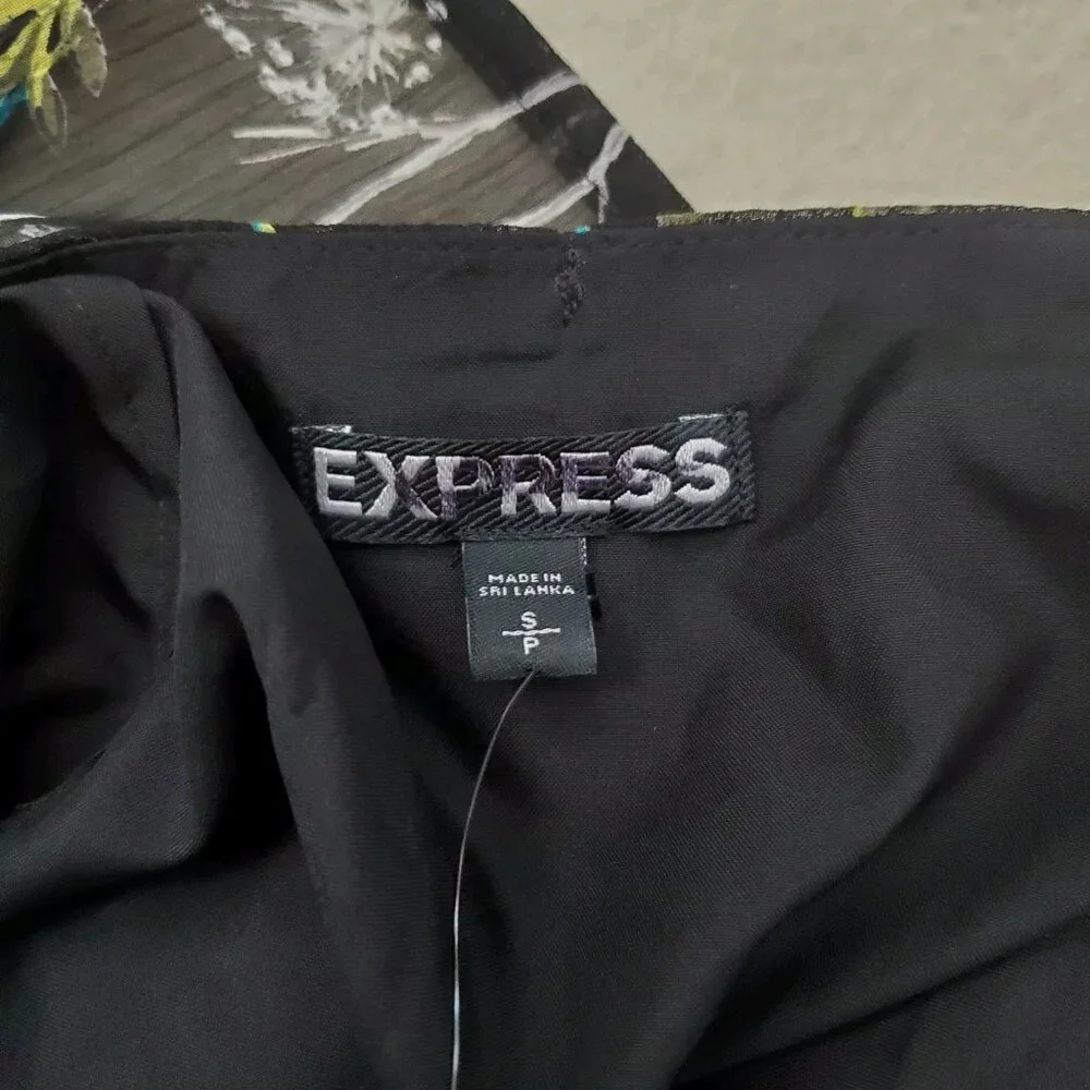 Express Skirt  Black  Floral Skirt S/P Sheer Witchy Whimsygoth Gypsy Black Flora - Picture 4 of 7